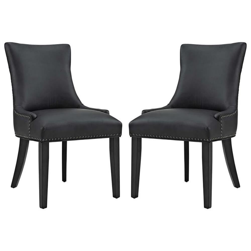 Black Faux Leather Upholstered Dining Chairs F8445
