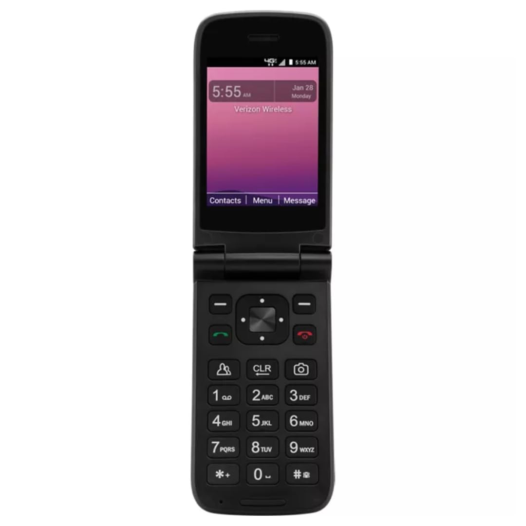 4G LTE Flip Phone with 2.8" Screen, Camera, Wi-Fi, Bluetooth, Unlocked - Black N998