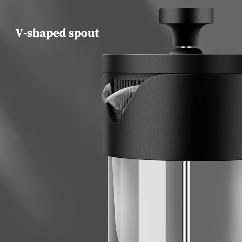 French Press Coffee Maker with 3-level Filter System, Stainless Steel, Borosilicate Glass, 1000ml S534930