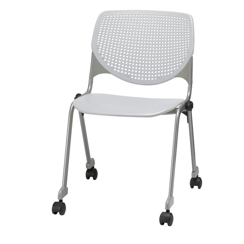 Light Grey Stack Chair with Casters Q567