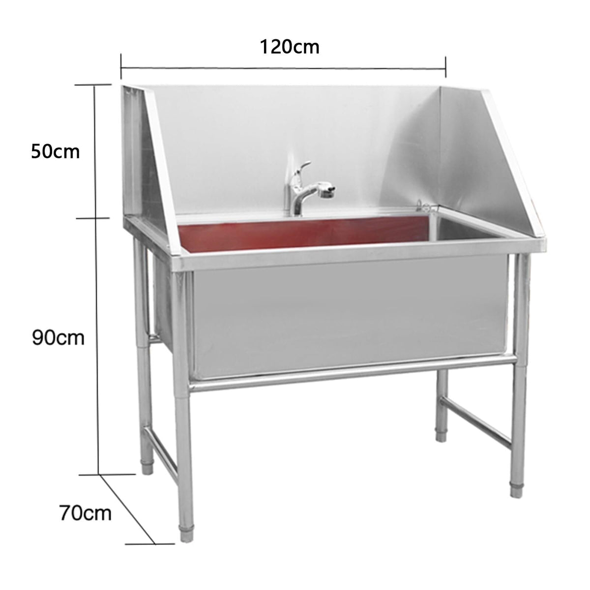 Stainless Steel Dog Grooming Bathtub with Faucet W3420