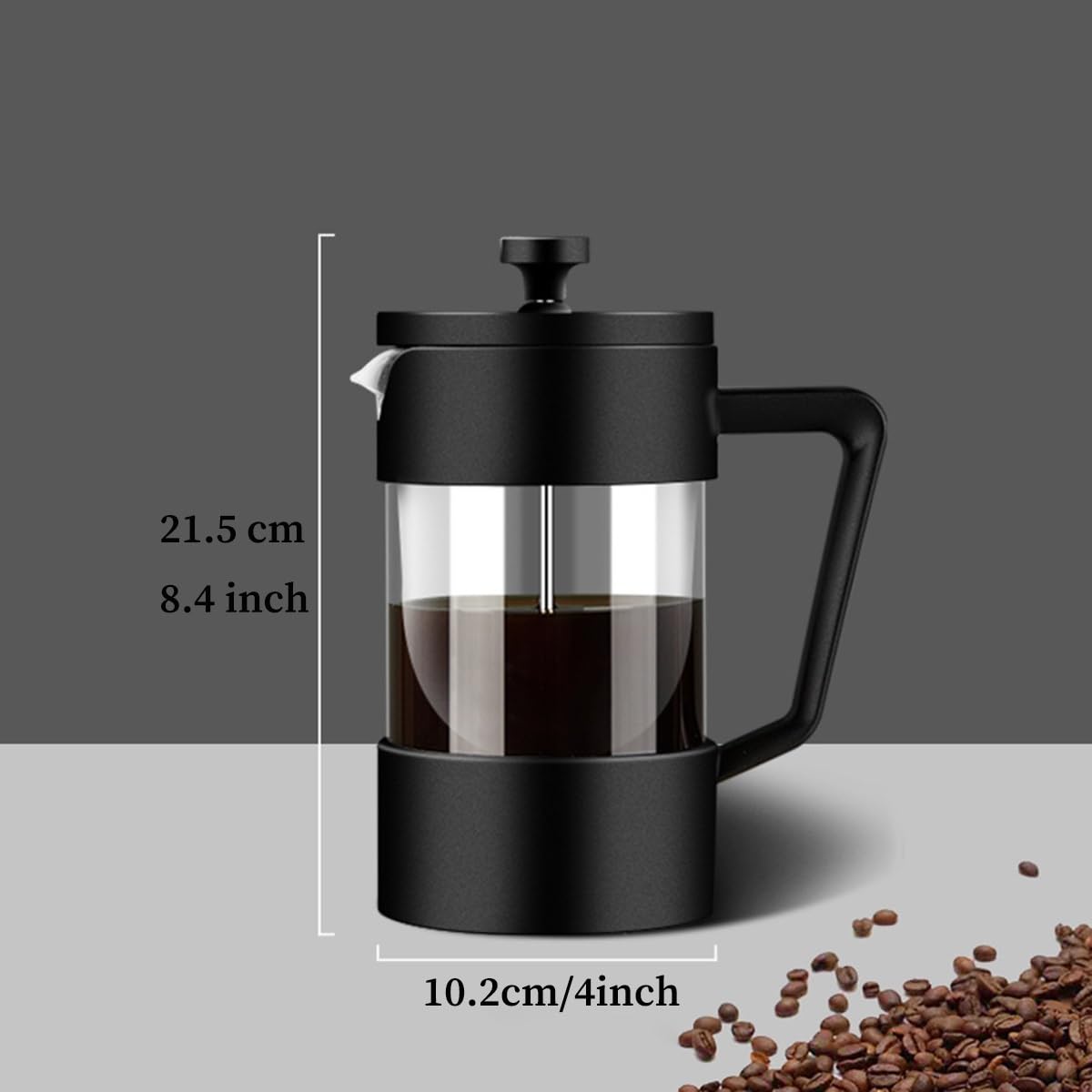 French Press Coffee Maker with 3-level Filter System, Stainless Steel, Borosilicate Glass, 1000ml S534930
