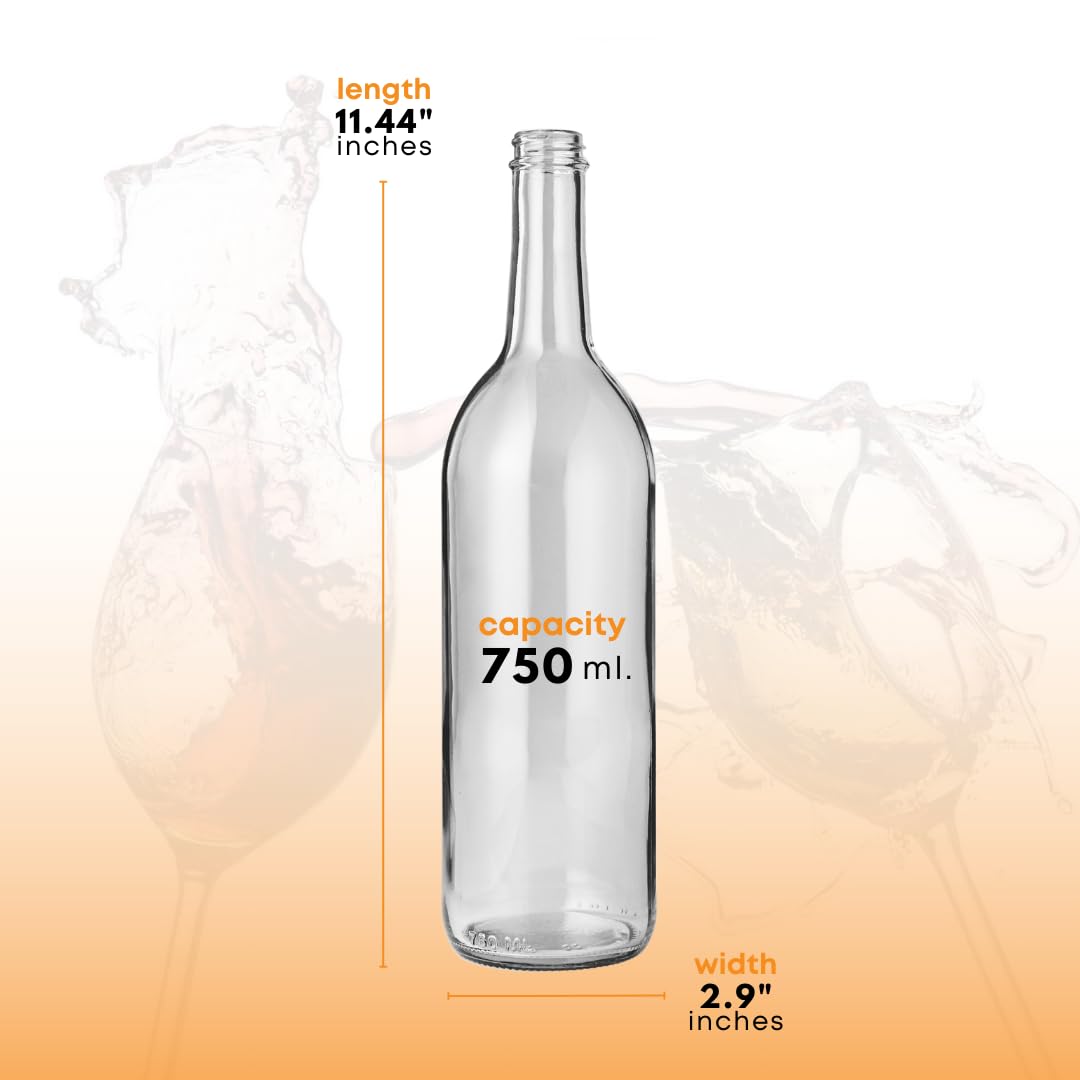 750ml Clear Glass Bottles with Lids 12-Pack Q897037