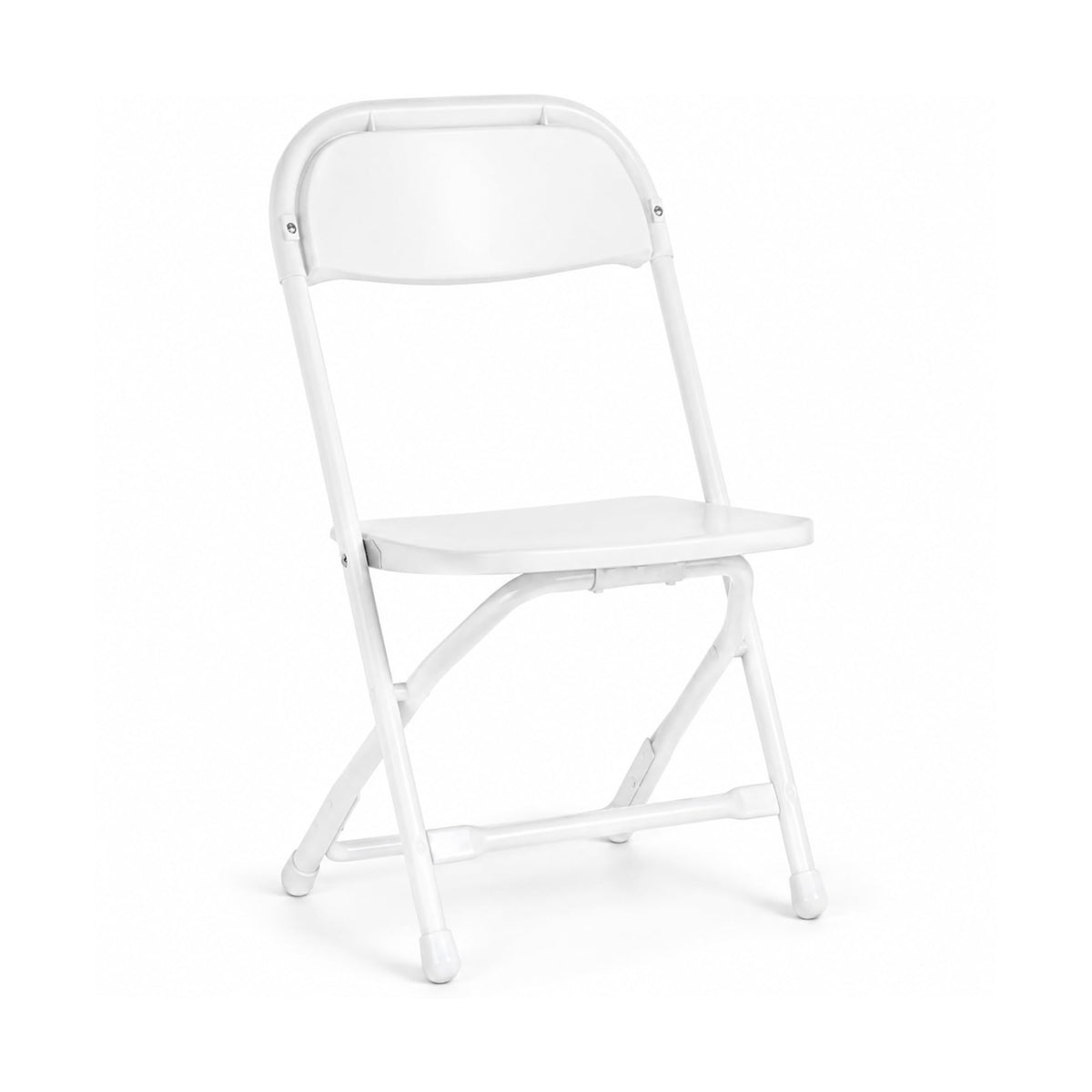 White Kids Plastic Folding Chair with Steel Frame V2748