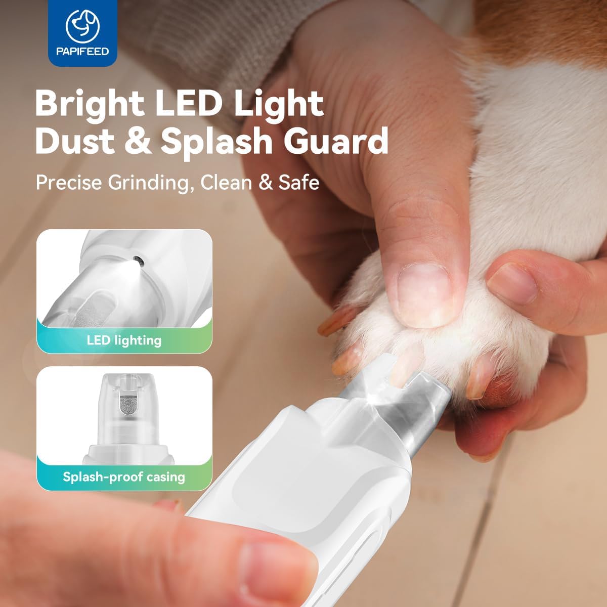 Dog Nail Grinder with 6 Speeds Quiet Motor C655