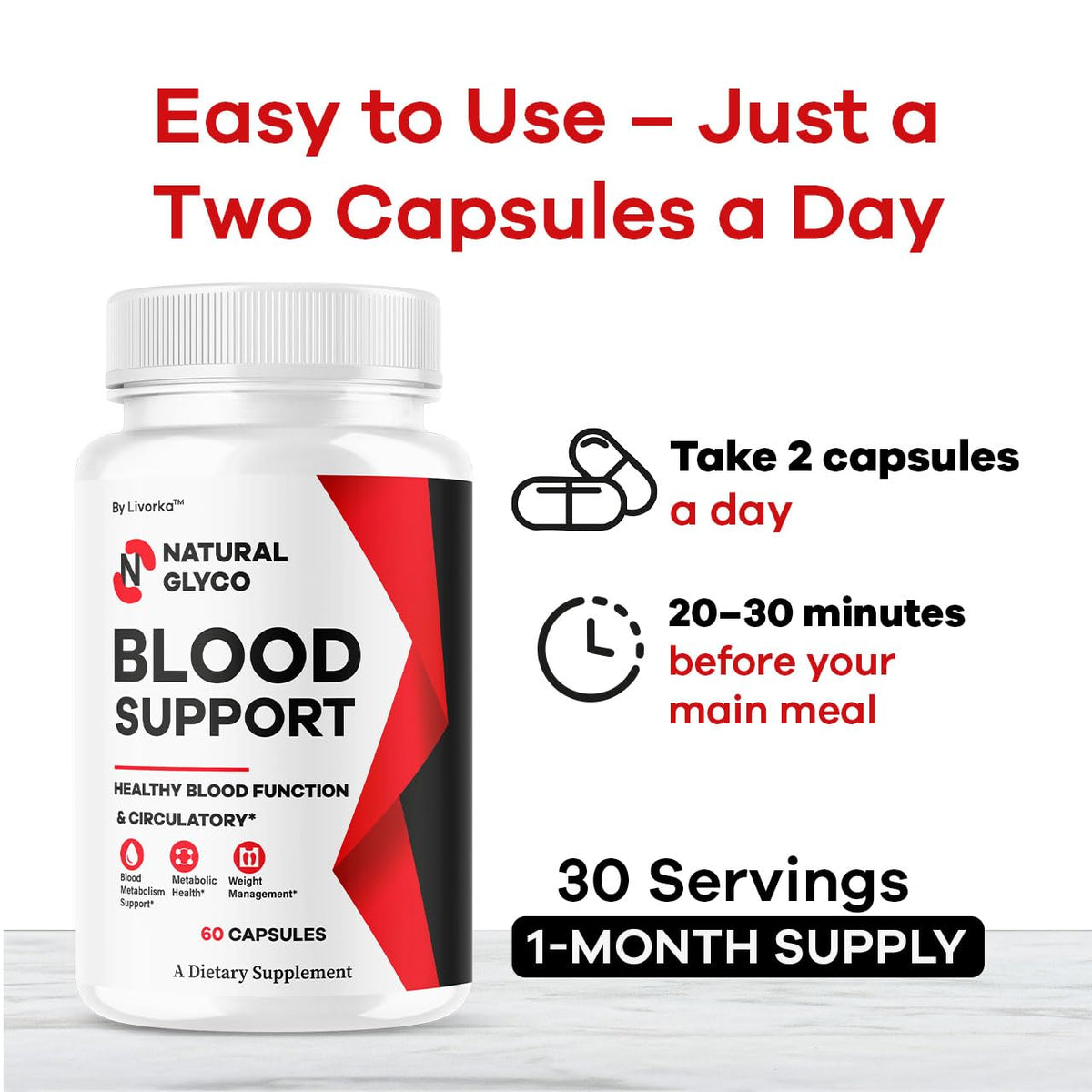 Natural Glycogen Supplement Capsules 180 Capsules M870