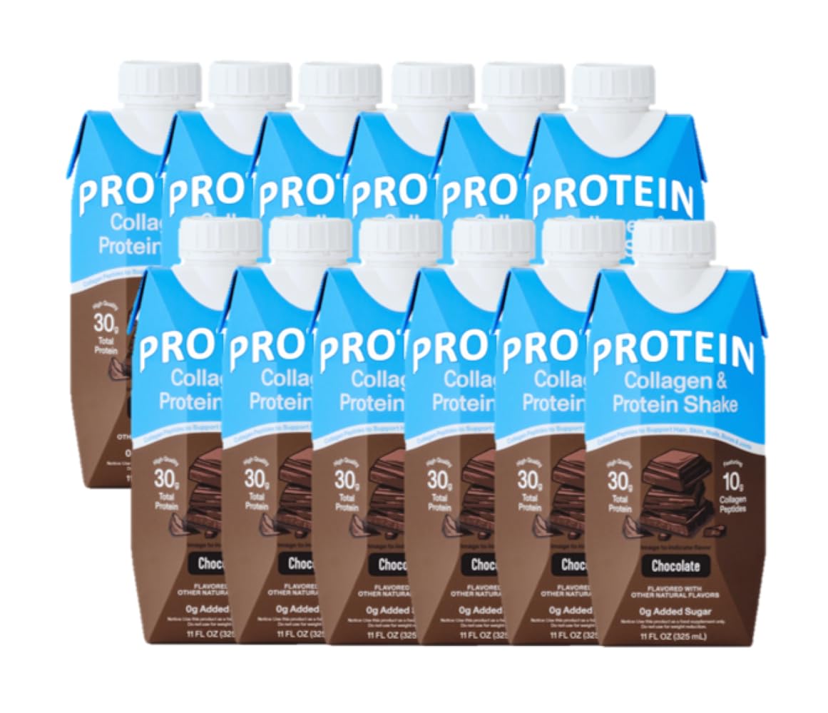 Chocolate Protein Collagen Shake 30g Protein 12 Count W971