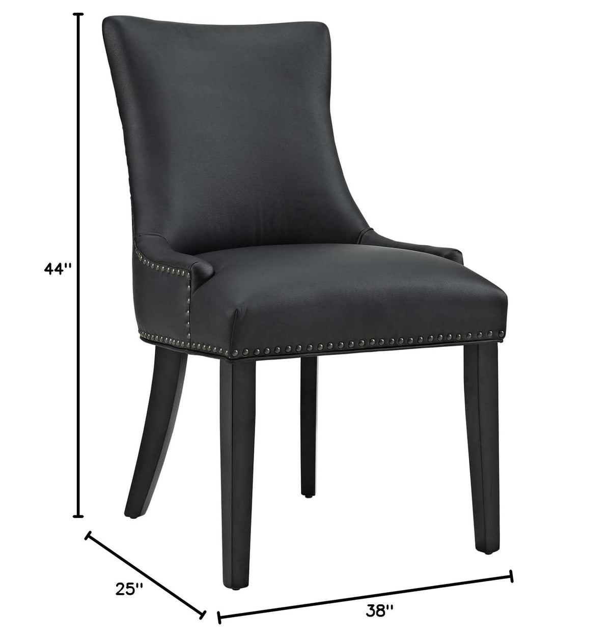 Black Faux Leather Upholstered Dining Chairs F8445