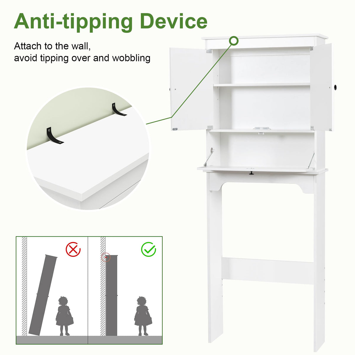 White Over The Toilet Storage Cabinet M39137