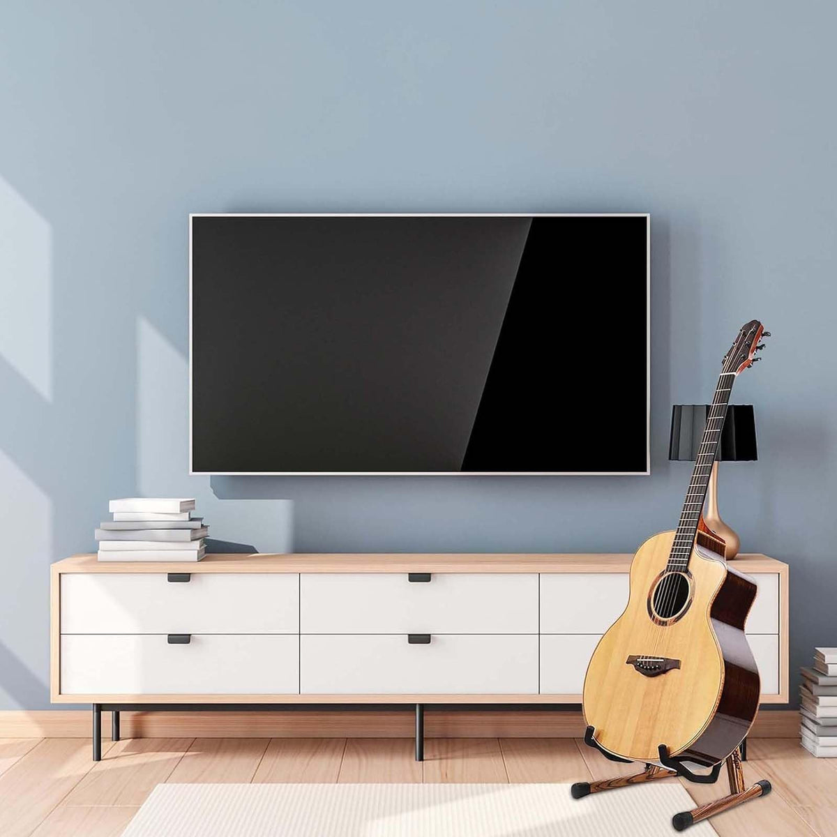 Folding Wood Acoustic Guitar Stand with Padding Z8999