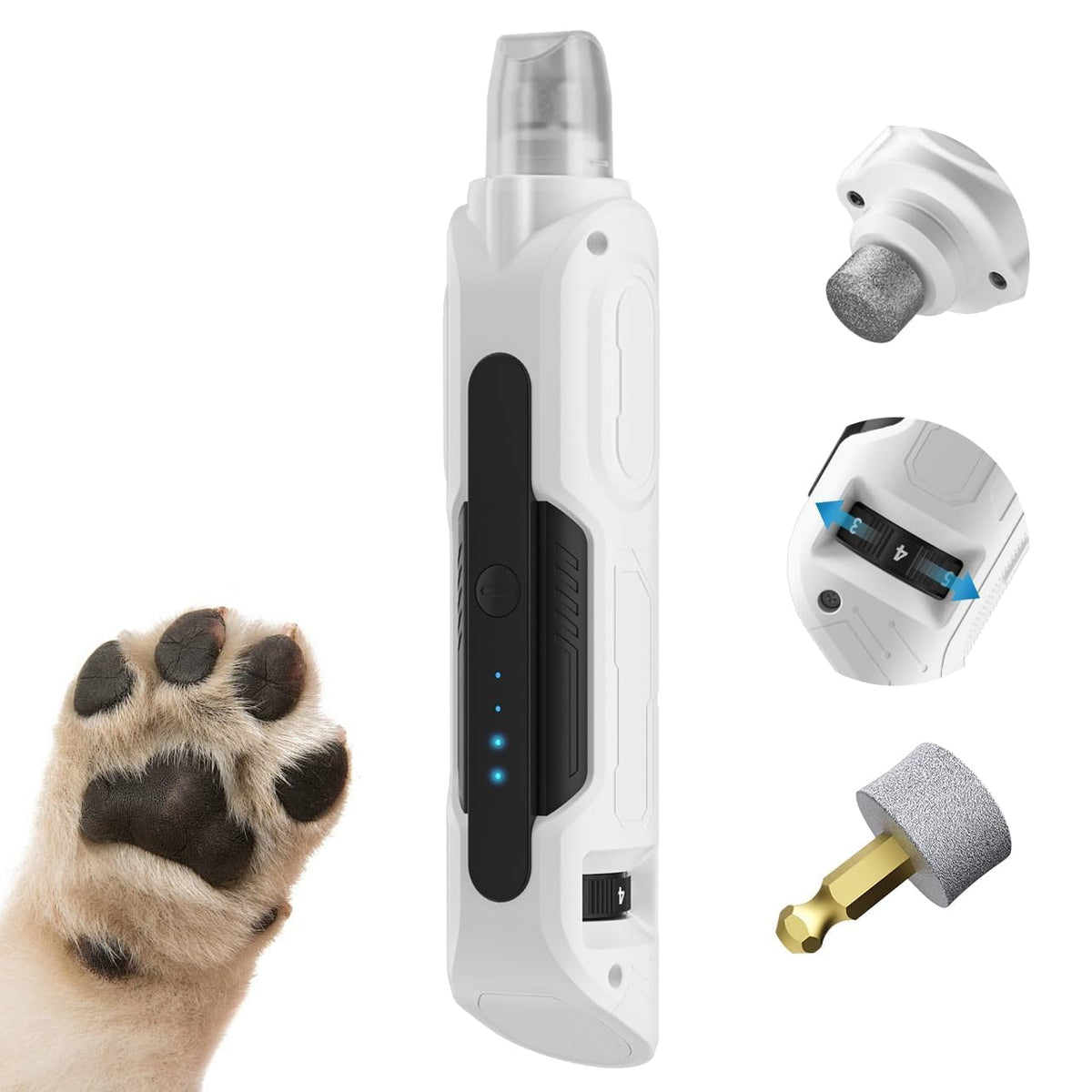 Dog Nail Grinder with 6 Speeds Quiet Motor C655