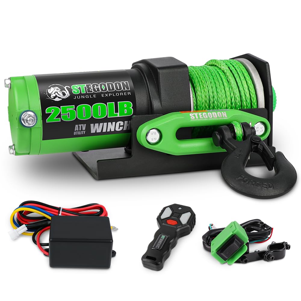 2500 lb. 12V Waterproof Synthetic Rope Electric Winch B758