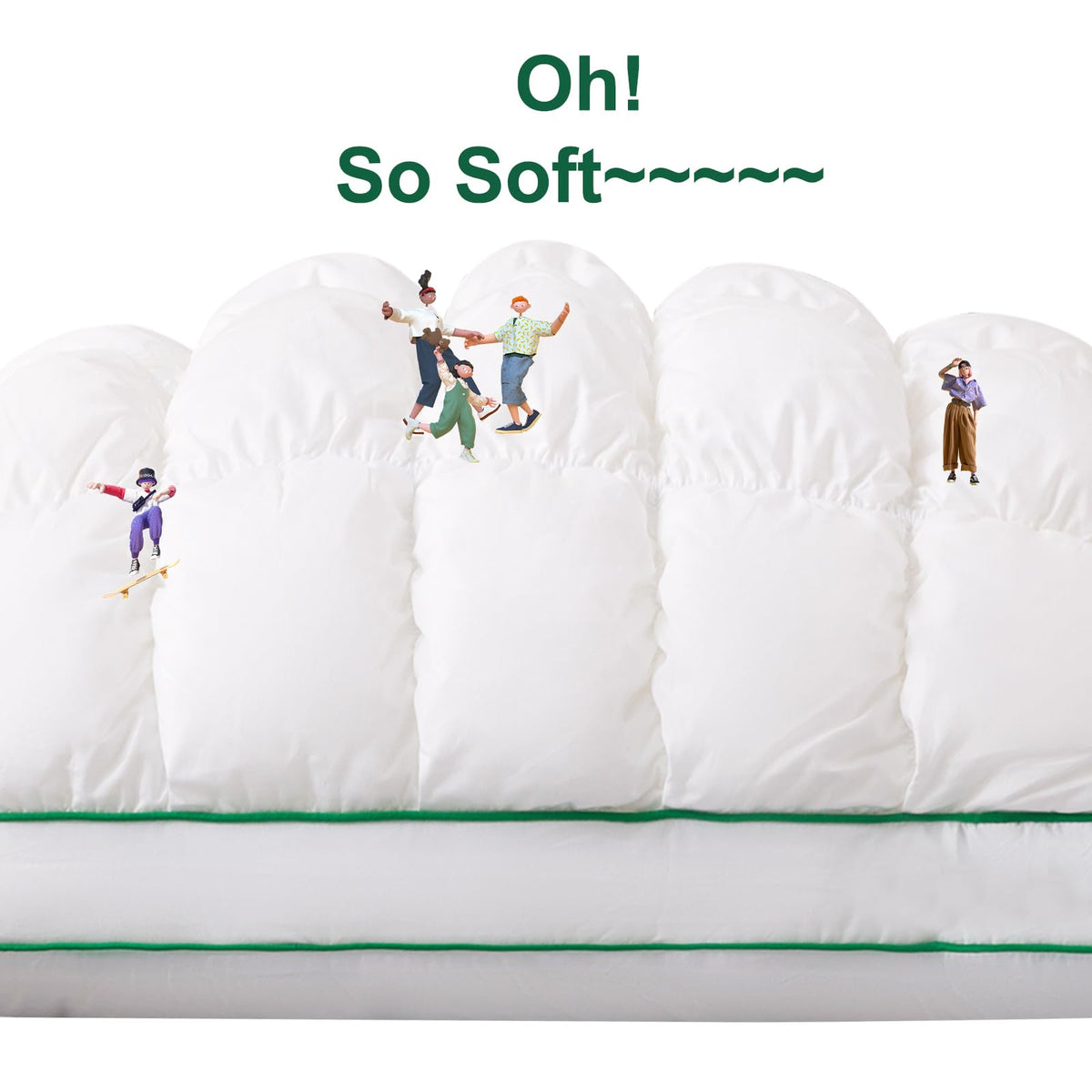 Fluffy Support Bed Pillow Queen Size Set of 2 White Y927621