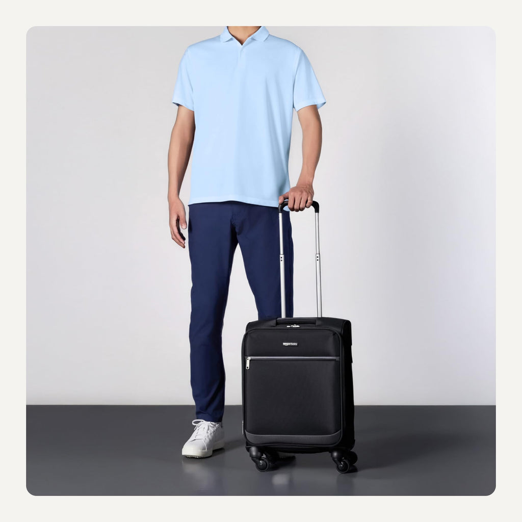 18" Medium Expandable Softside Suitcase with Spinner Wheels, Black X145015