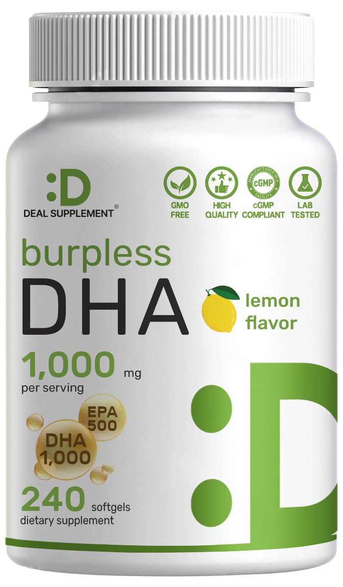 240 Softgels Lemon Flavor DHA 1000mg EPA 500mg Omega-3 Softgels Z183