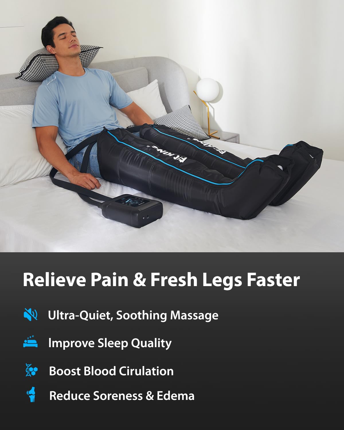 Cordless Rechargeable Air Compression Leg Massager Boots U74259