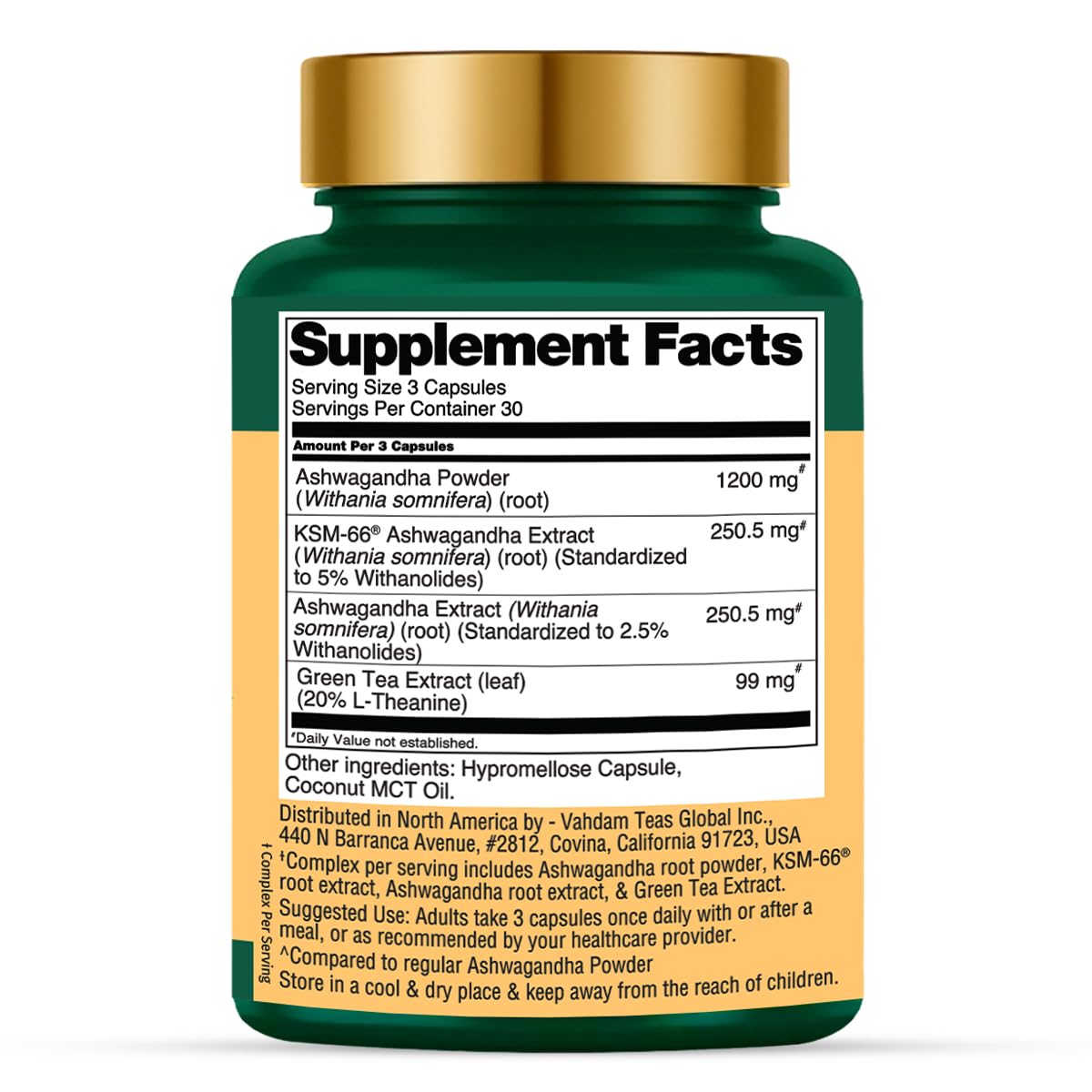 Ashwagandha Supplement 1800mg 90 Capsules H70399