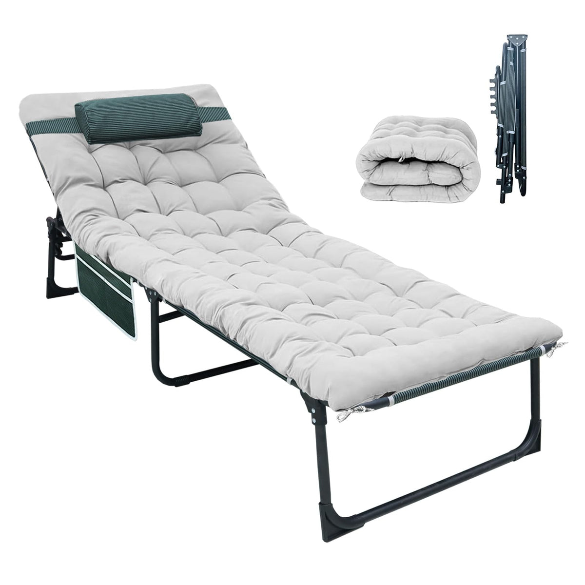 Folding Camping Cot with Mattress and Pillow Z625