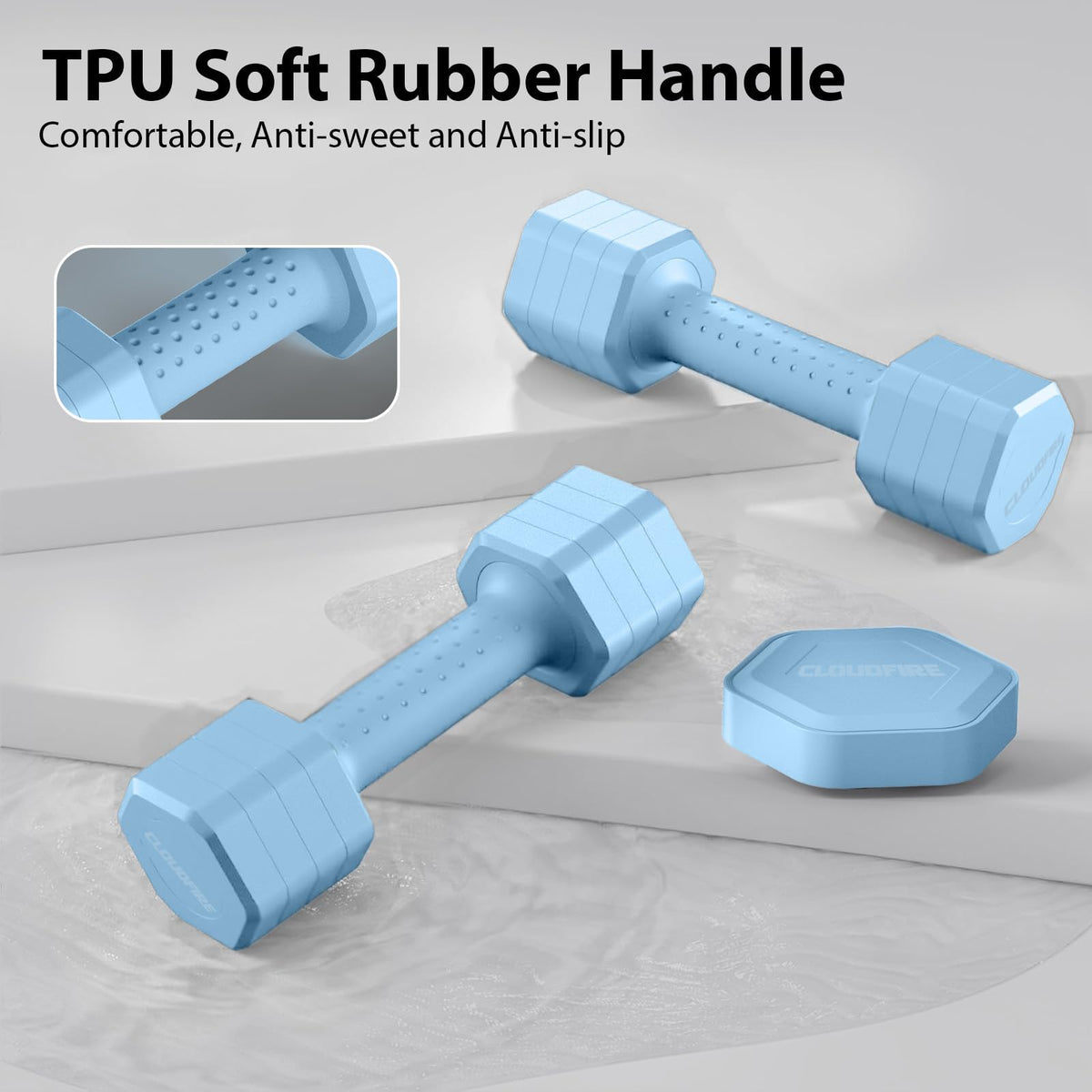 Adjustable 4 in 1 Dumbbell Set of 2, 5 lb R3835