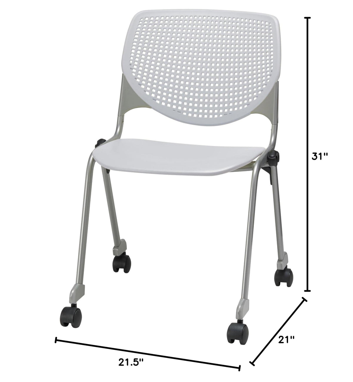 Light Grey Stack Chair with Casters Q567