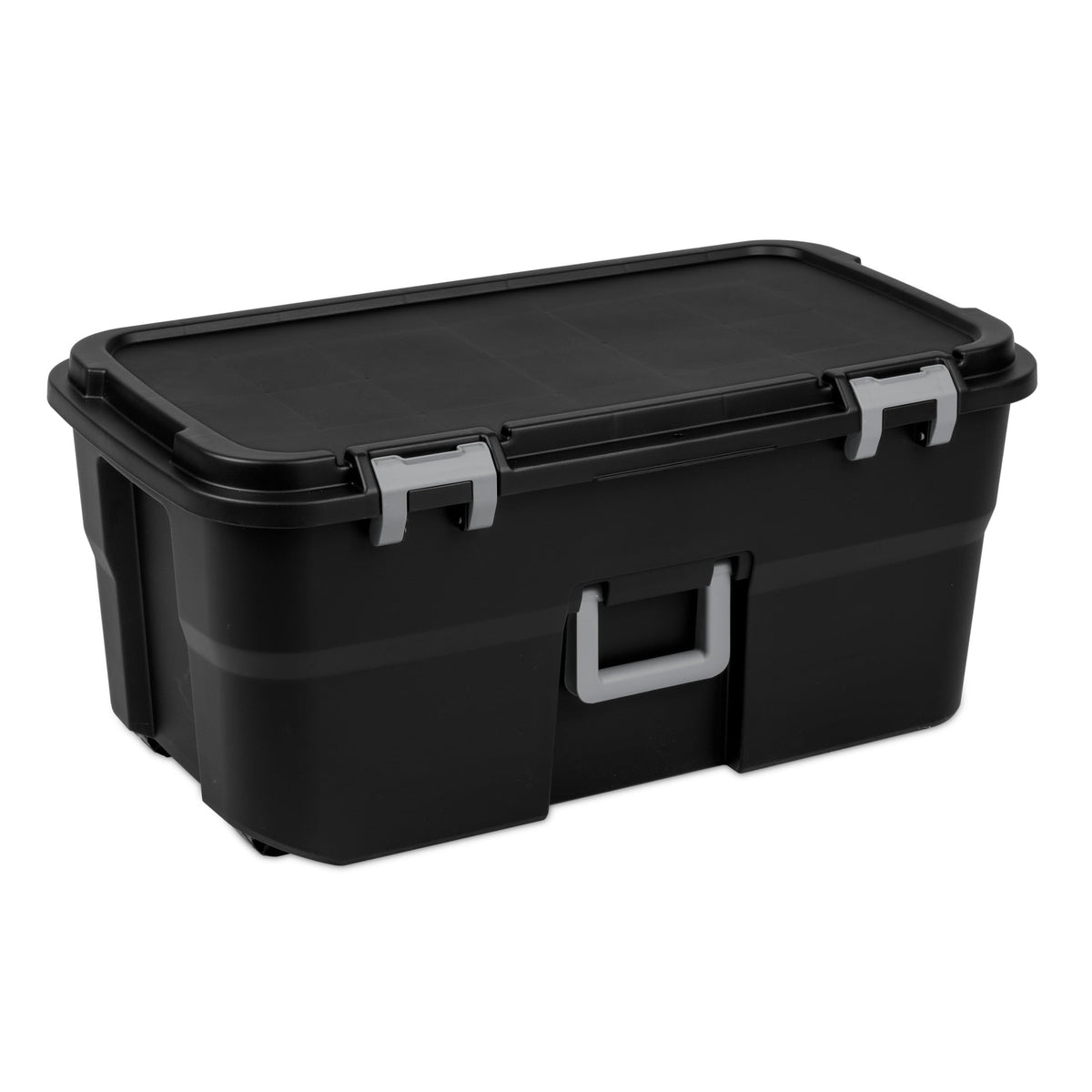 22 Gallon Wheeled Lockable Plastic Storage Footlocker H92956
