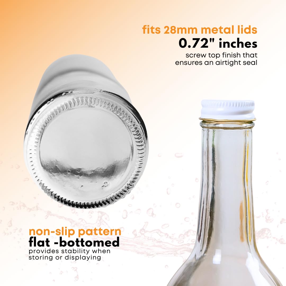 750ml Clear Glass Bottles with Lids 12-Pack Q897037