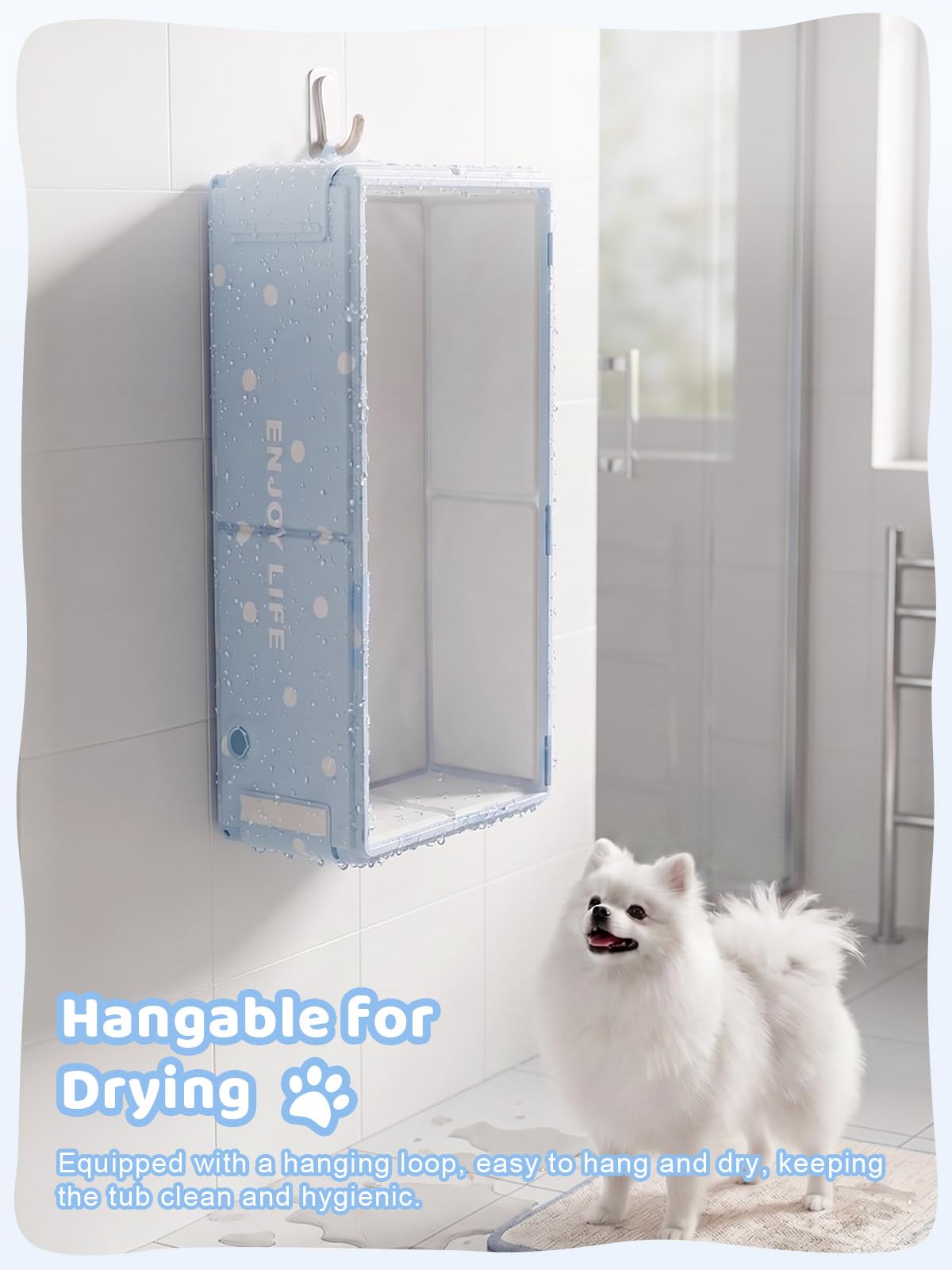 Collapsible Dog Bath Tub with Side Drain Outlet X276
