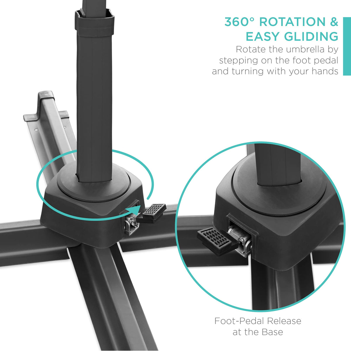 10ft Solar LED Cantilever Patio Umbrella G158