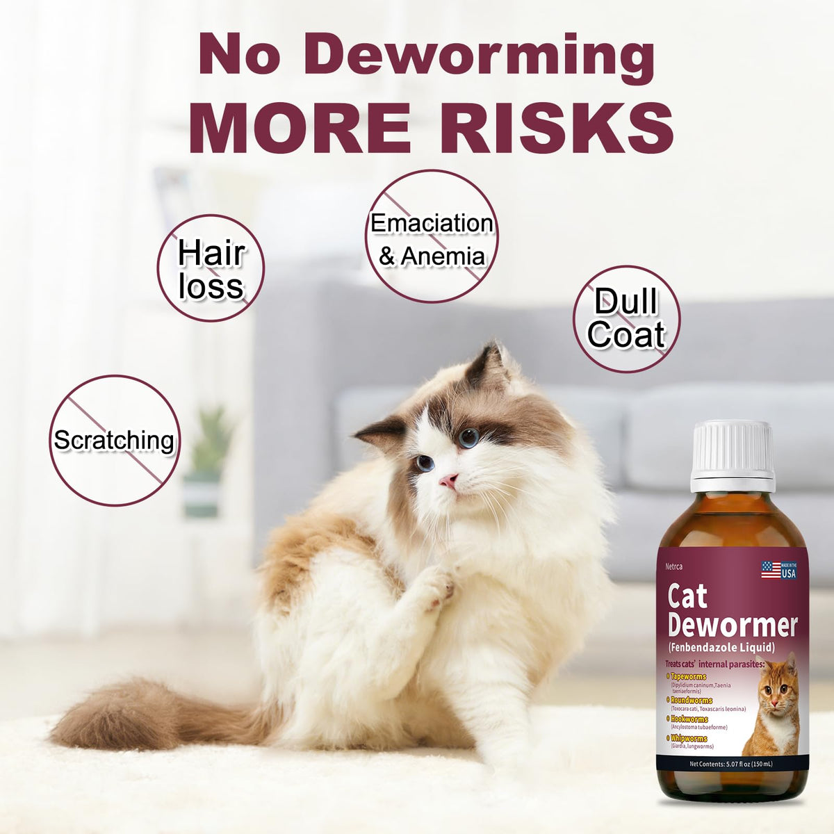 Fenbendazole Dewormer for Cats & Kitten, 150 mL V849