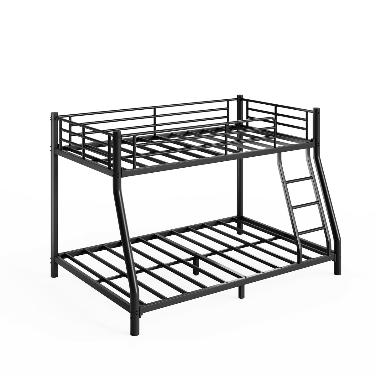 Twin Over Full Metal Bunk Bed with Guardrail and Ladder I9917