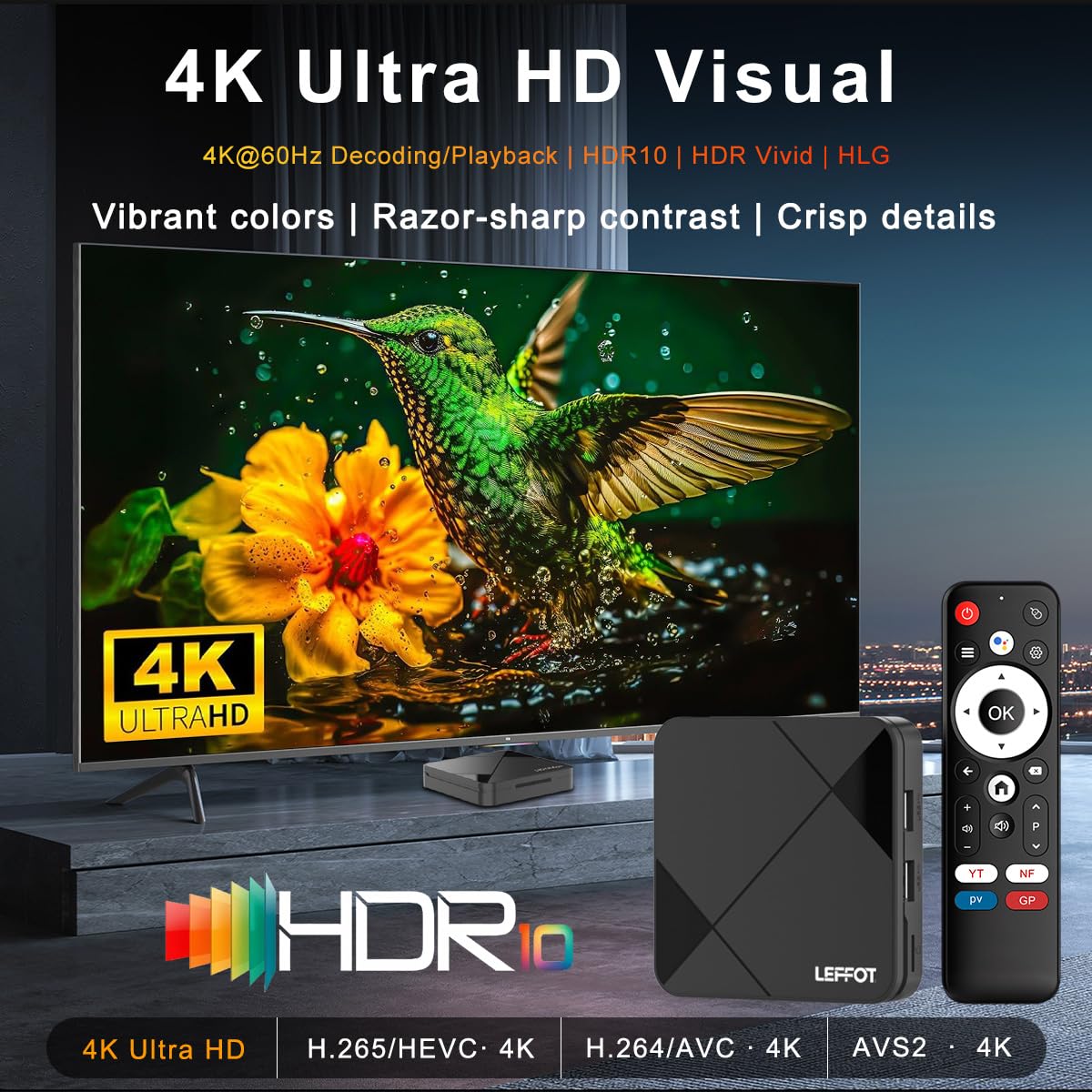 Android 14.0 4K Ultra HD TV Box U680