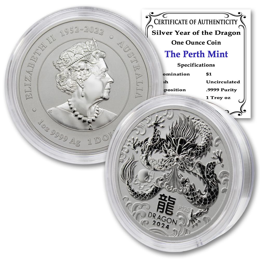 1 oz Australian Silver Year of the Dragon Coin M7788