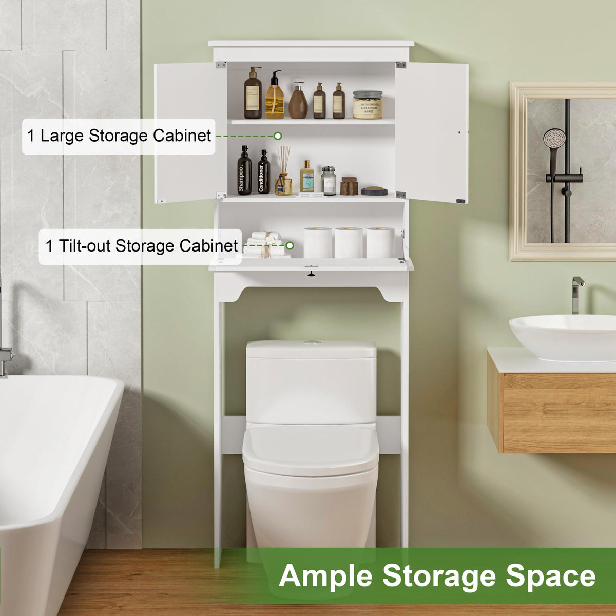 White Over The Toilet Storage Cabinet M39137
