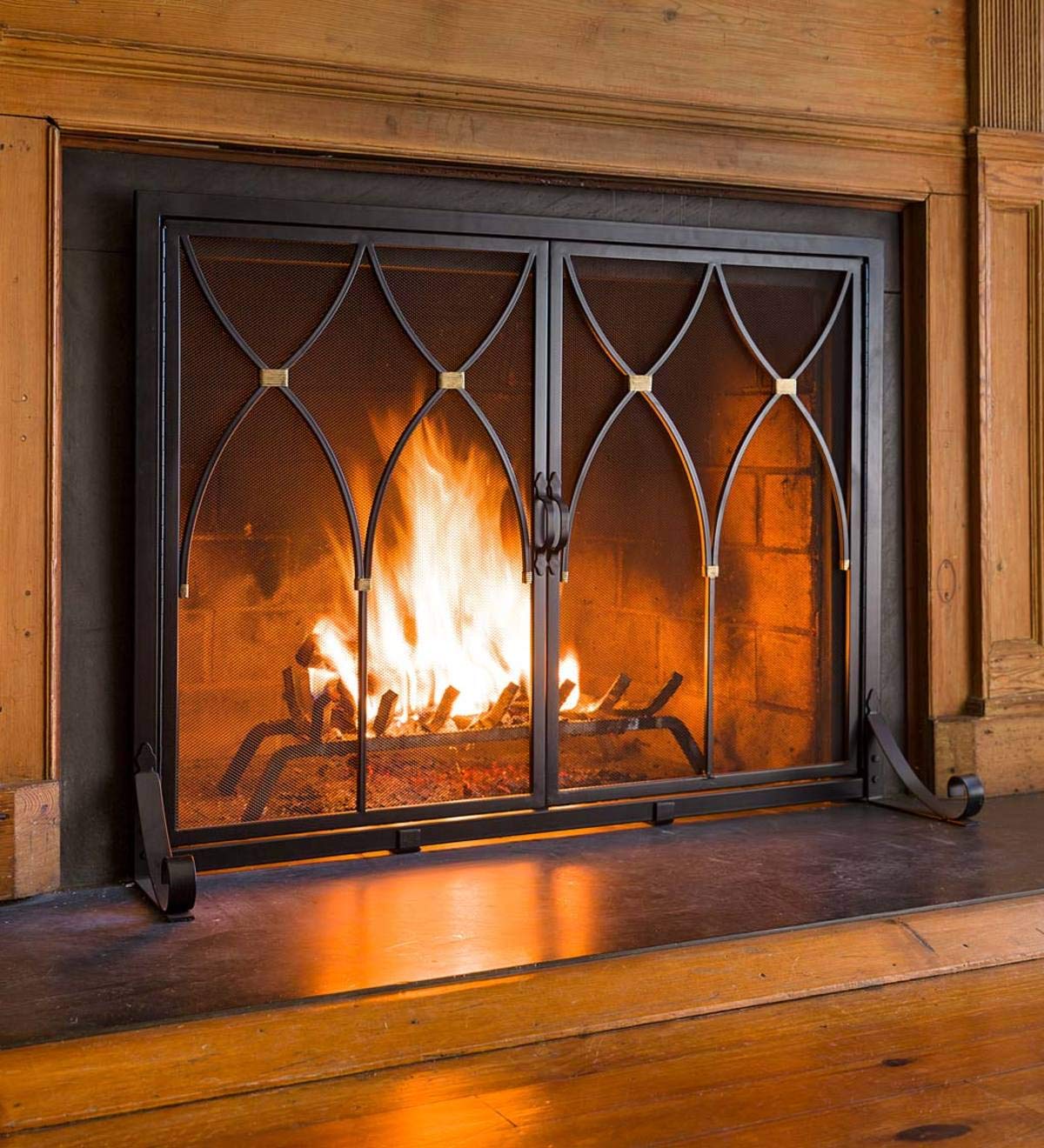 Black Metal Fireplace Screen X434