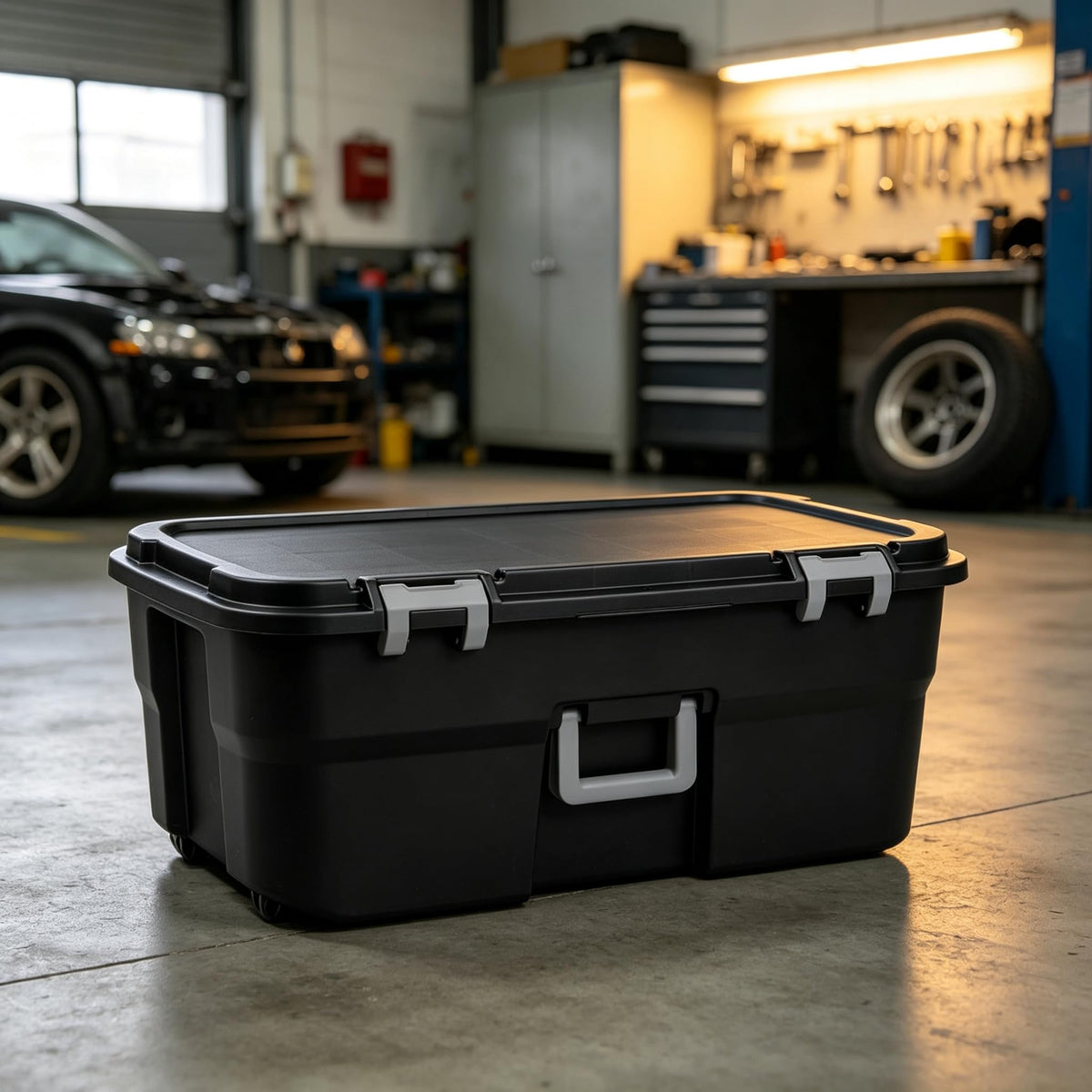 Black 22 Gallon Lockable Wheeled Storage Trunk R621135