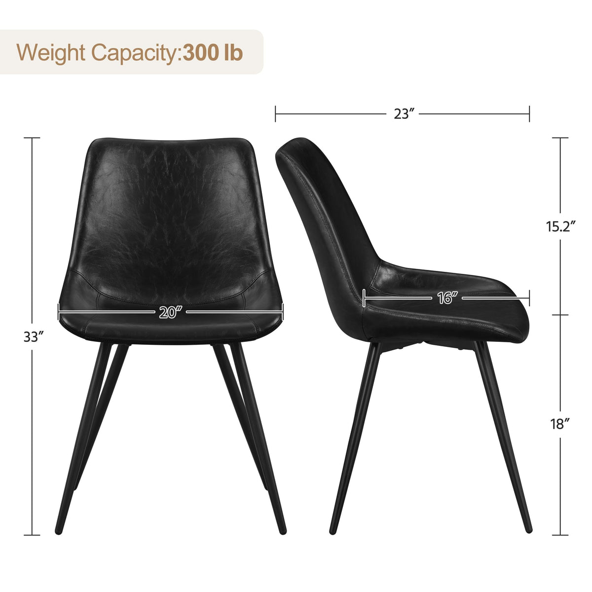 Black Dining Chairs Set of 6 D3091