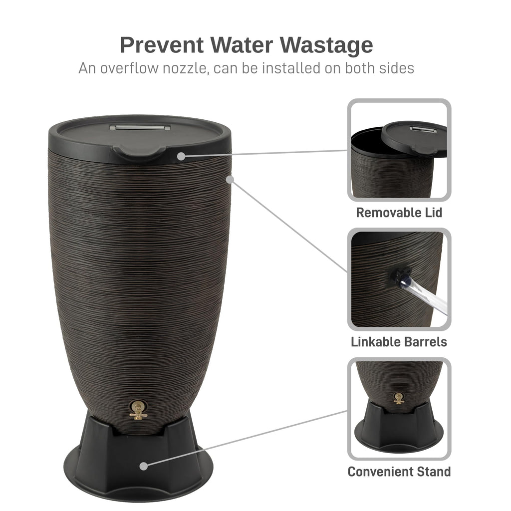 50-Gallon Rain Barrel with Stand and Removable Lid L8041