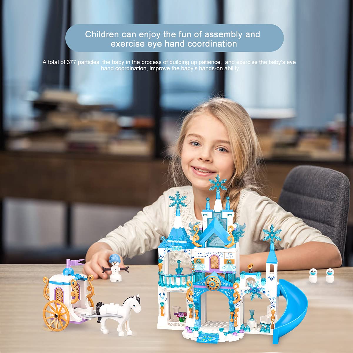 Girls Castle Building Blocks 377 Pieces Construction Toys Set O8537