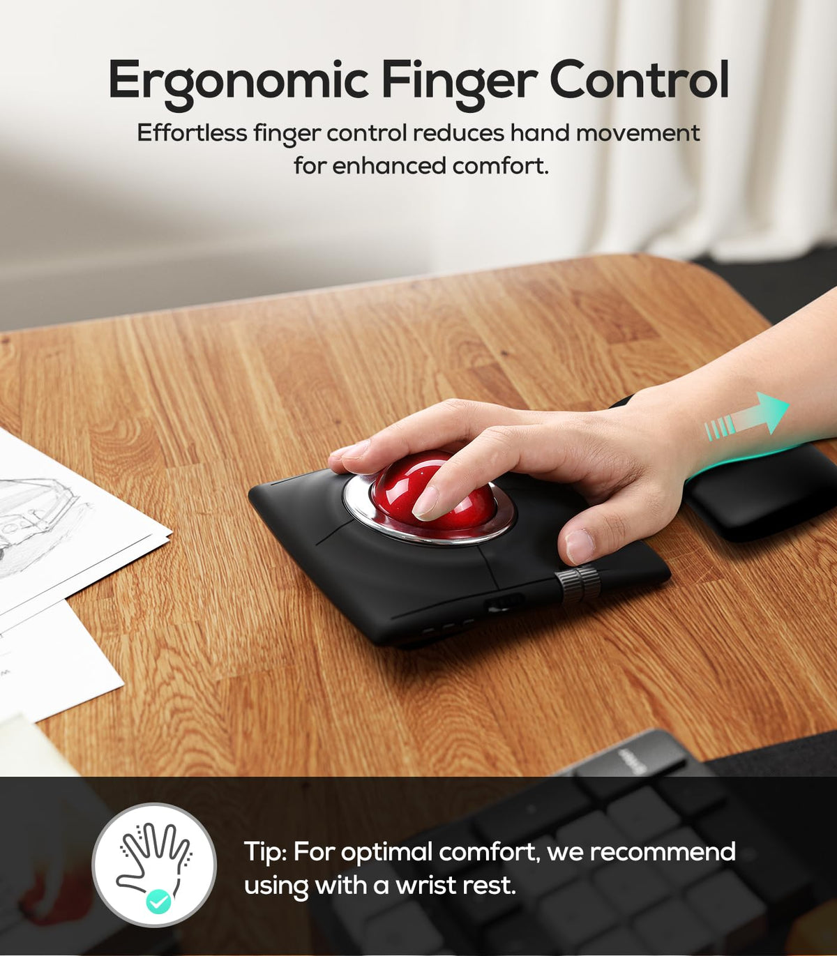 Wireless Ergonomic Trackball Mouse C353