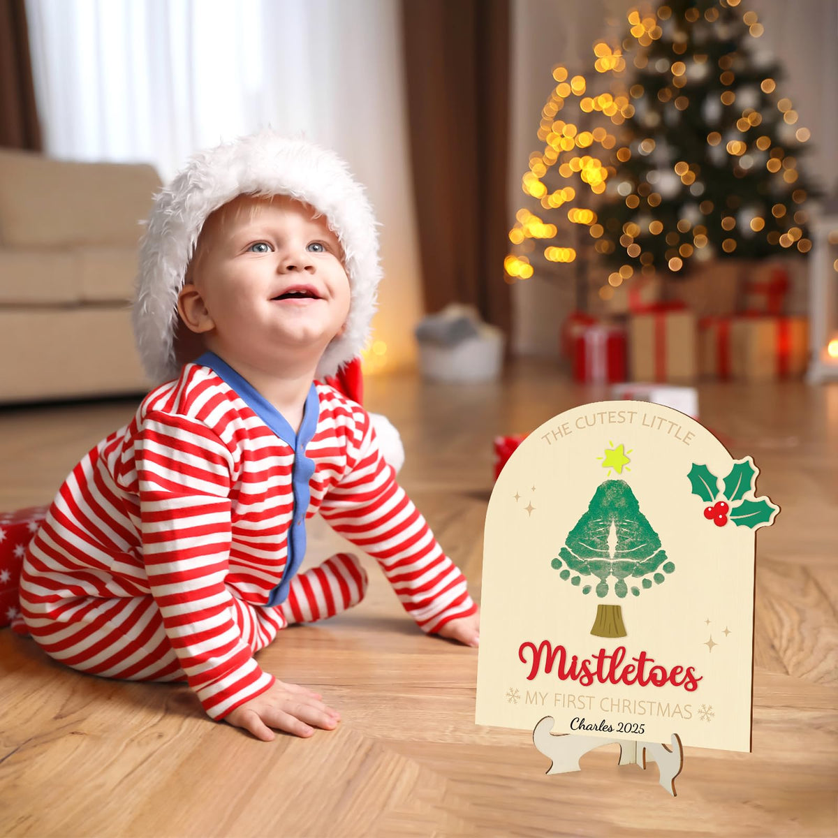 Baby's First Christmas DIY Footprint Art Card M227134