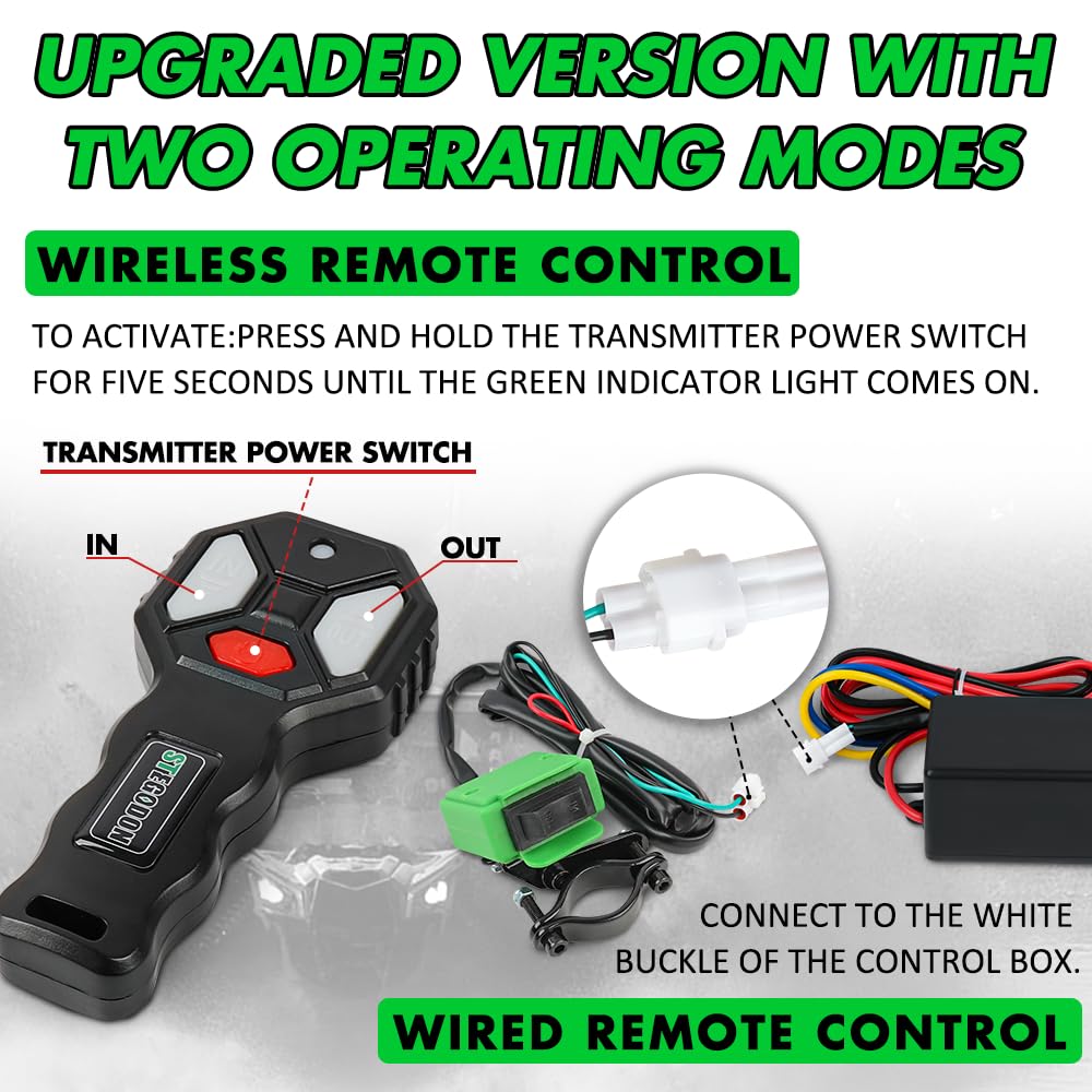 2500 lb. 12V Waterproof Synthetic Rope Electric Winch B758