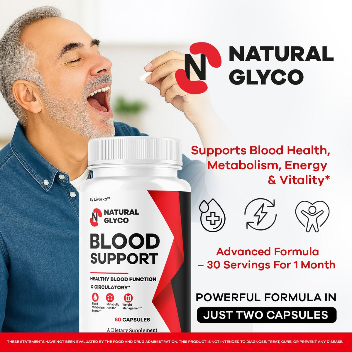 Natural Glycogen Supplement Capsules 180 Capsules M870