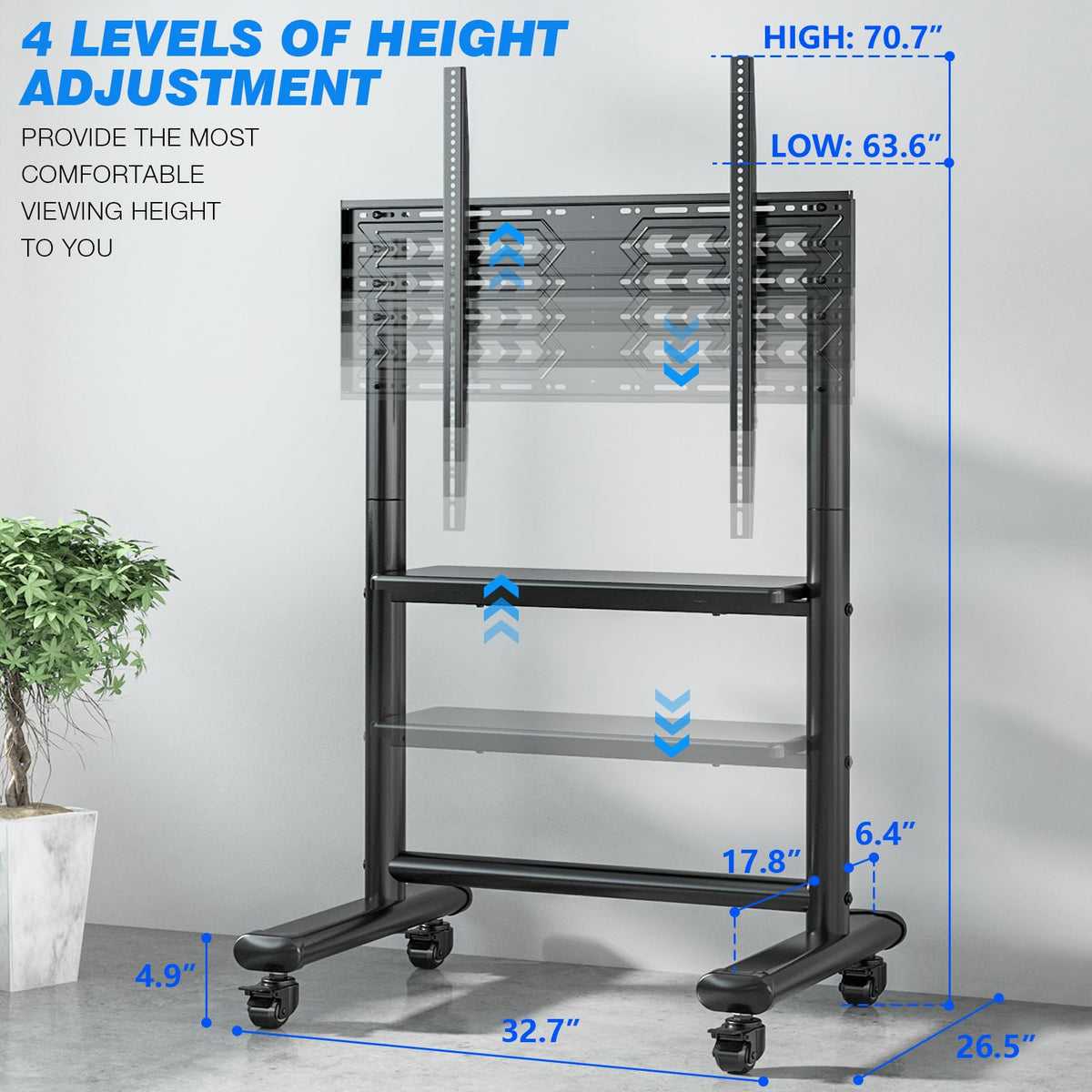Heavy Duty Mobile TV Stand for 50-92 Inch TVs P259470