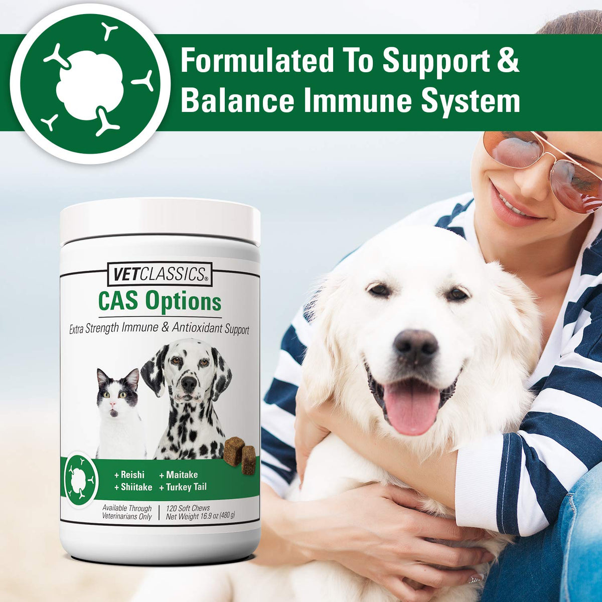 Immune Support Supplement for Dogs 120 Soft Chews Q7578