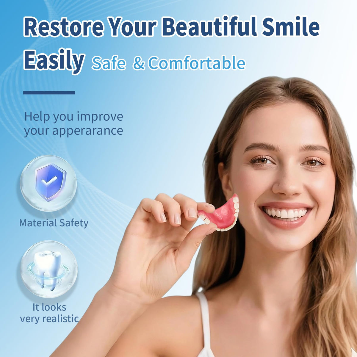 DIY Denture Full Set of Top and Bottom Fake Teeth R913