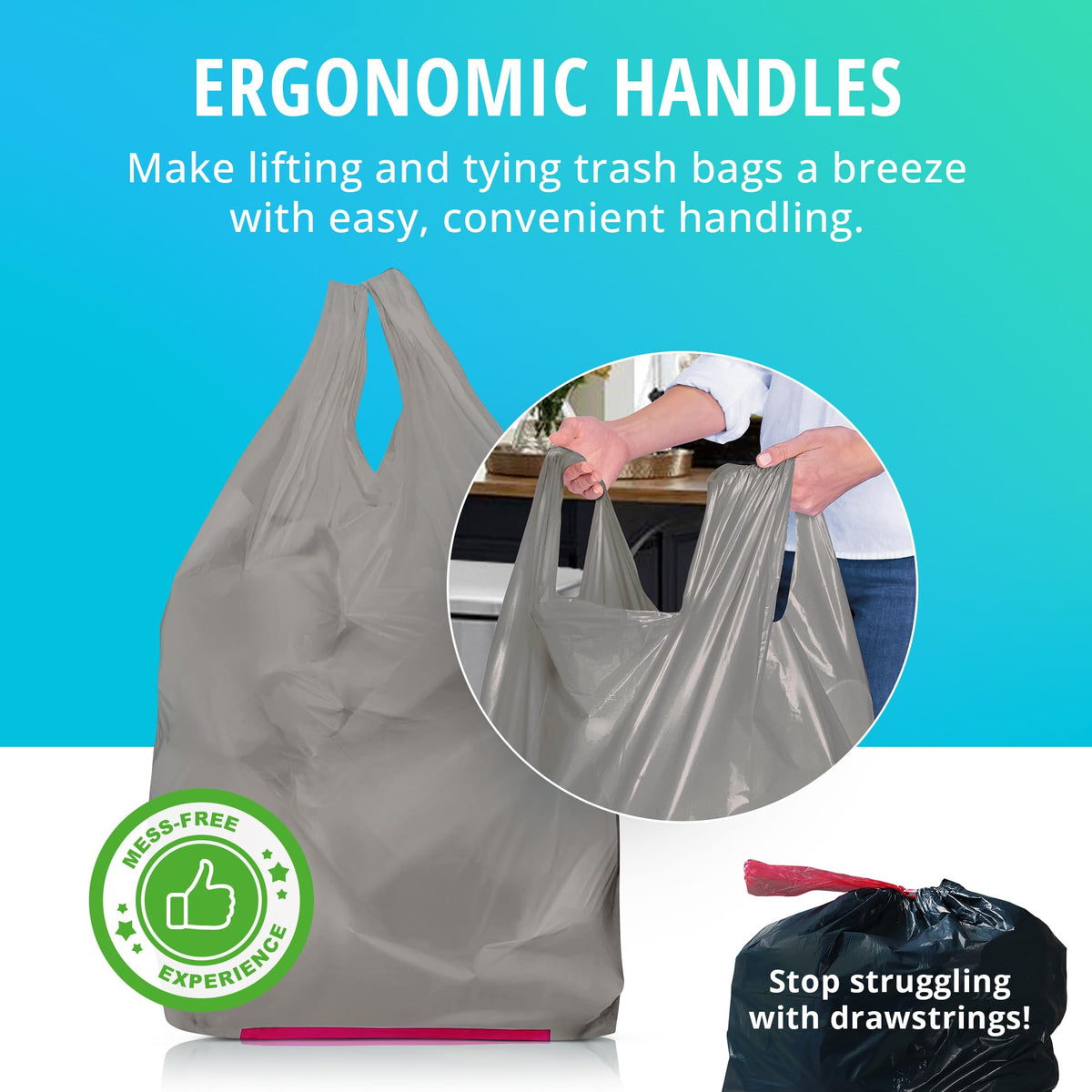 13 Gallon Recycled Plastic Tall Kitchen Trash Bags 45 Count N56691