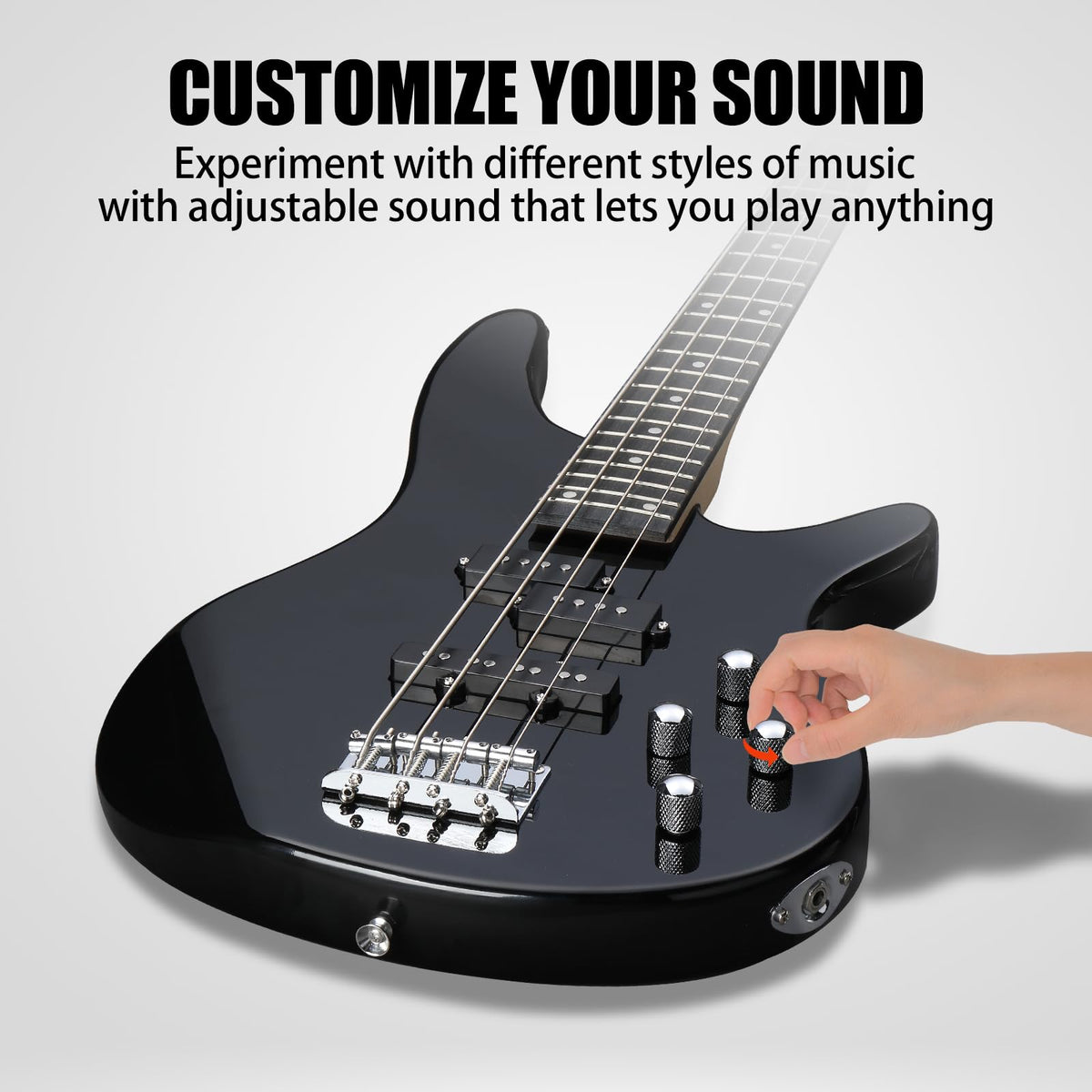 Electric Bass Guitar 4 String Kit Black S8509