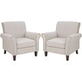 Beige Mid-Century Modern Accent Chairs Set of 2 Q1456