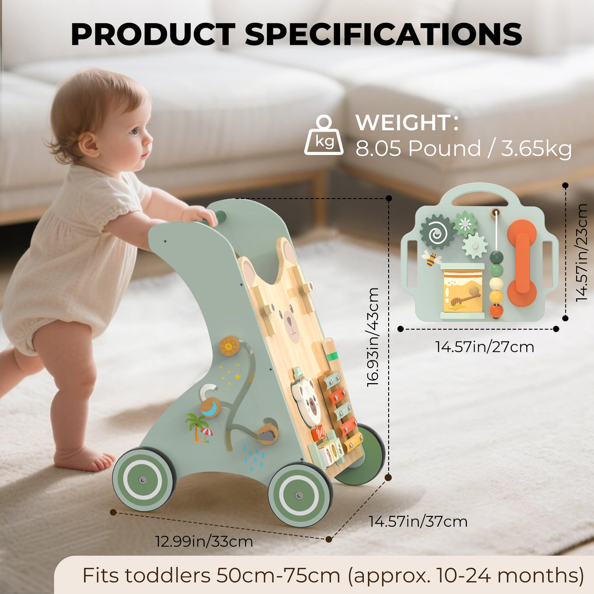 Wooden Sit-to-Stand Baby Walker J1765