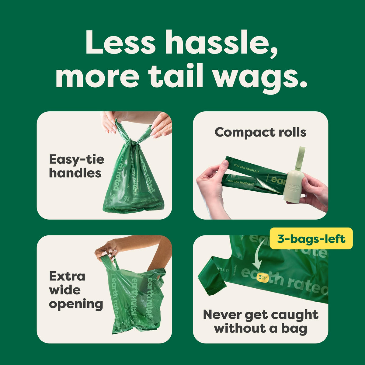 Dog Poop Bags 105 Easy Tie Handle Lavender M5590